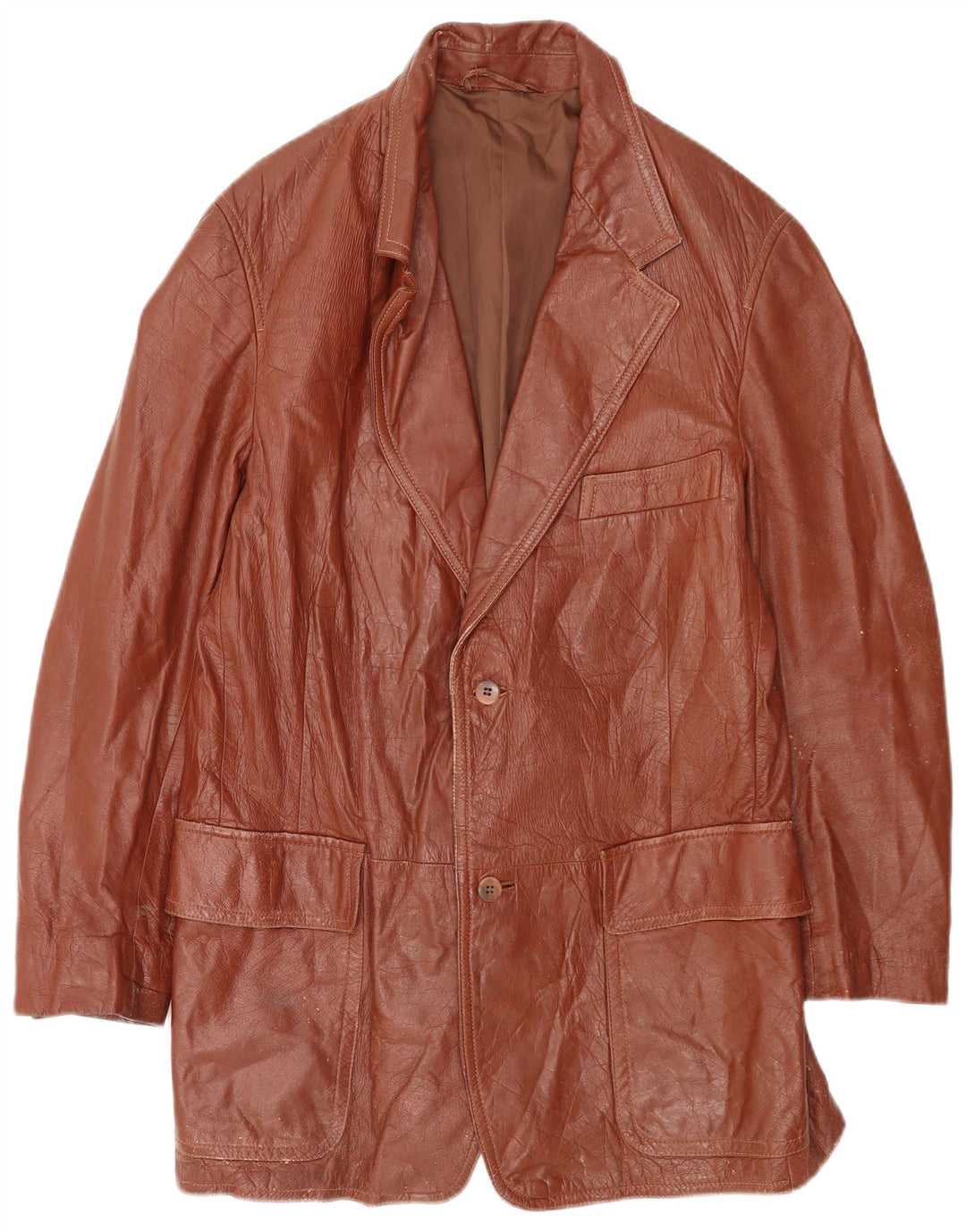 Vintage muška kožna jakna UK 40 velika smeđa koža