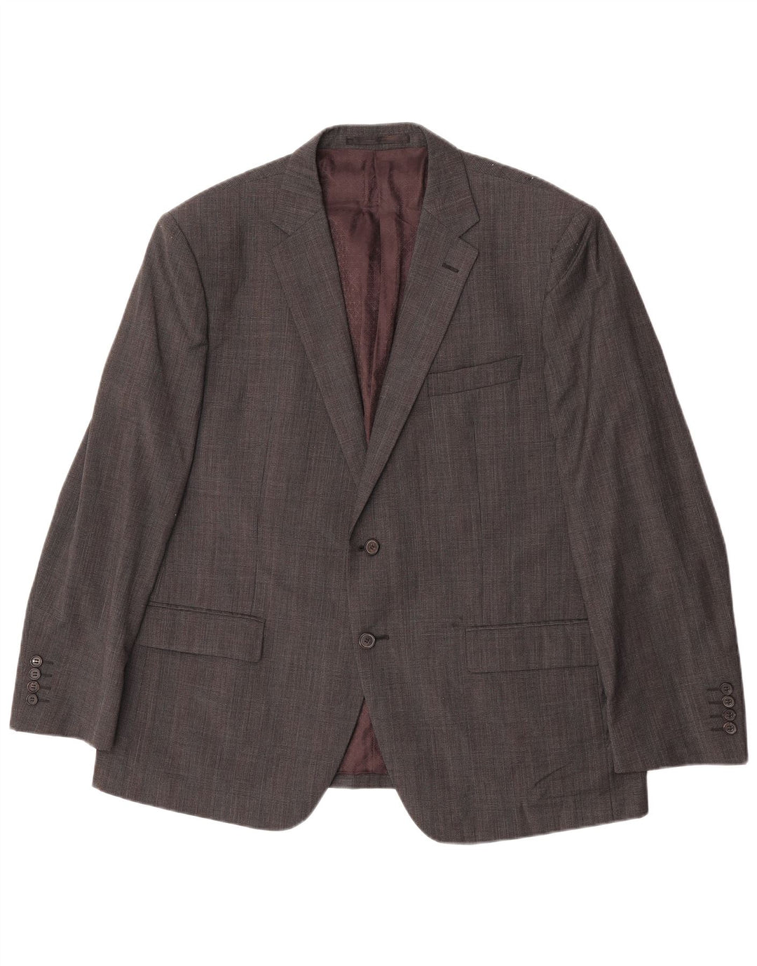 Marks & Spencer muška jakna sako s 2 gumba UK 46 XL siva karirana vuna