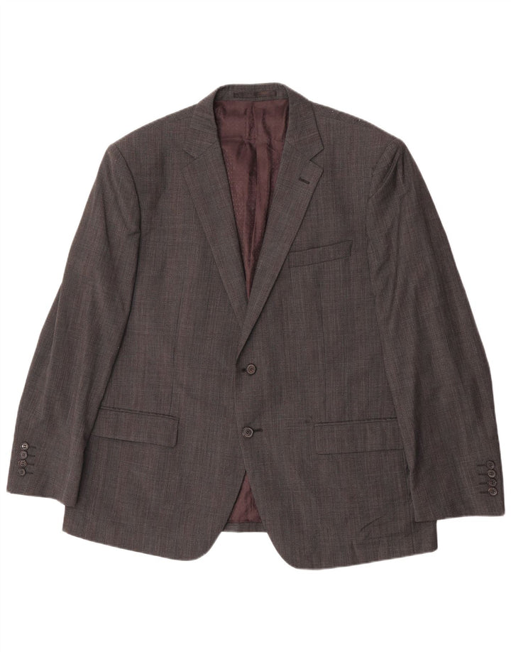 Marks & Spencer muška jakna sako s 2 gumba UK 46 XL siva karirana vuna