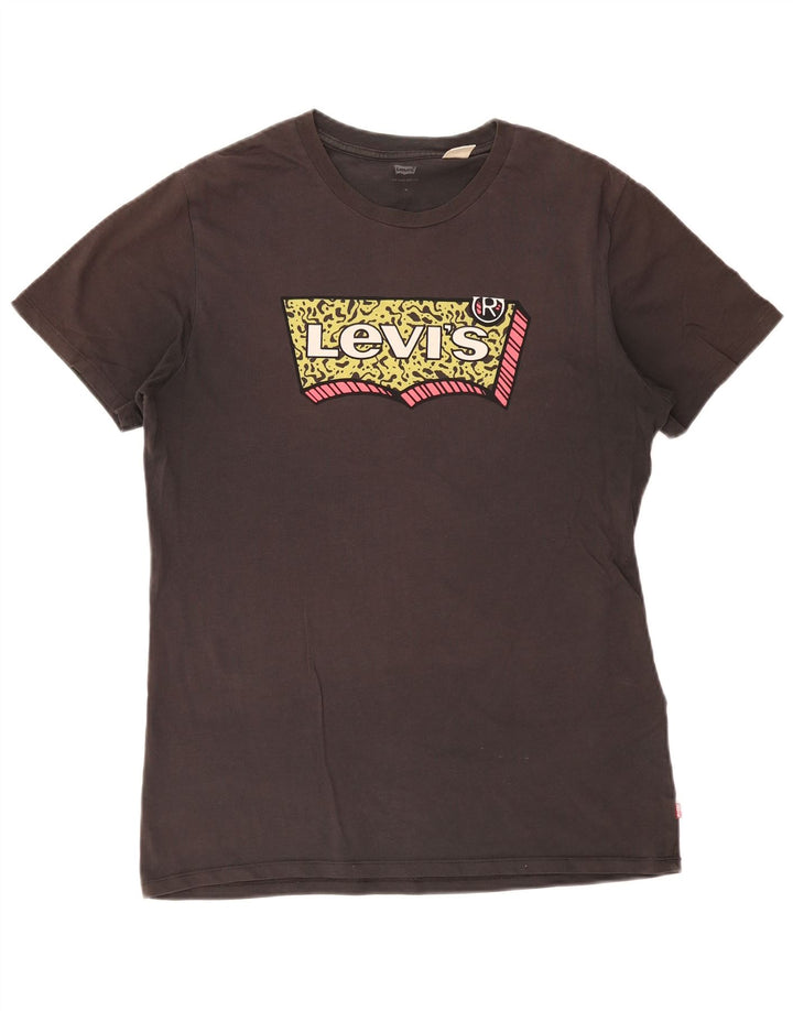 Levi's muška majica kratkih rukava s grafičkim motivima, srednje sivi pamuk