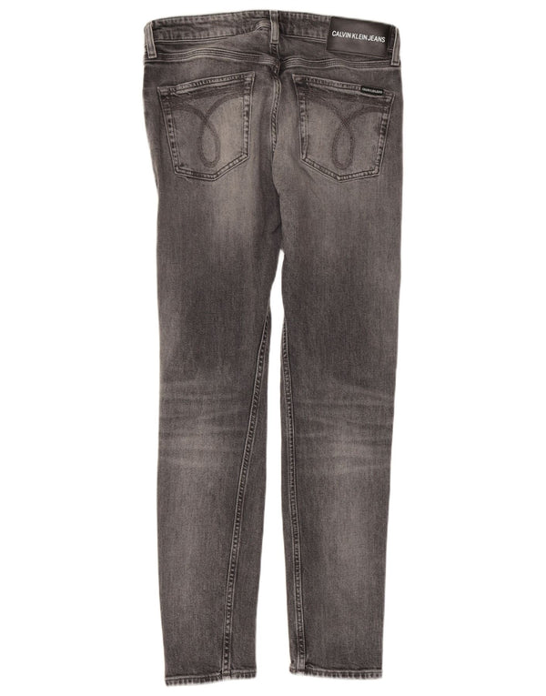 CALVIN KLEIN Ženske uske traperice W31 L32 Sivi pamuk