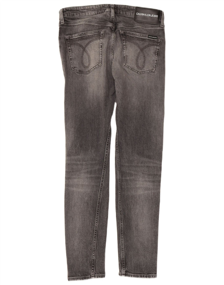 CALVIN KLEIN Ženske uske traperice W31 L32 Sivi pamuk