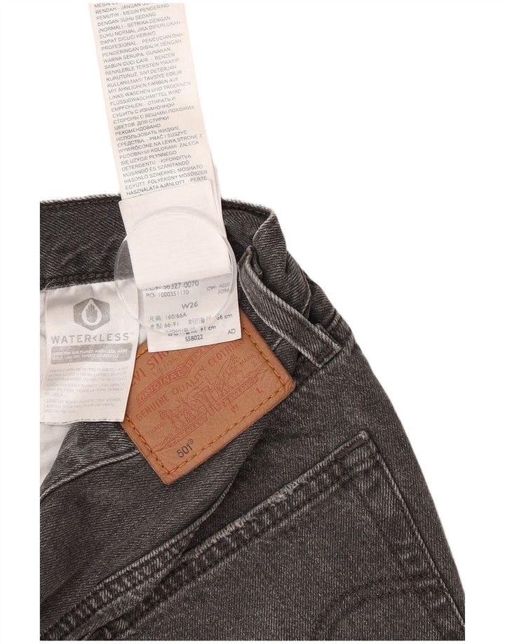 Levi's ženske 501 traper kratke hlače W26 male crne pamučne boje