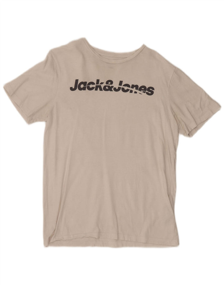 Jack & Jones muška majica kratkih rukava standardnog kroja, srednji bijeli pamuk