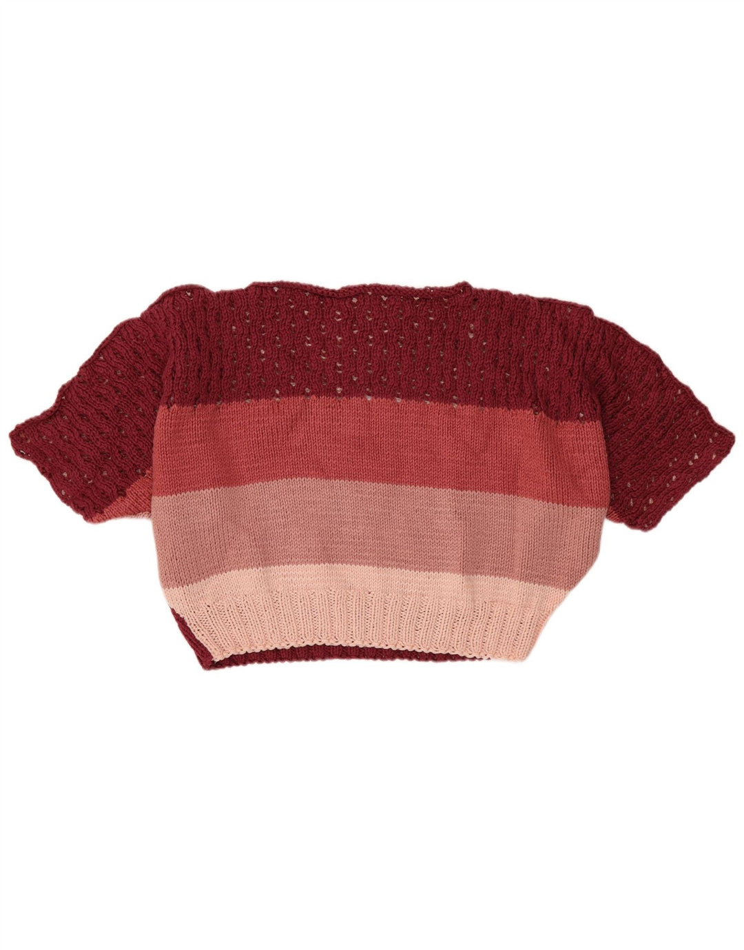 VINTAGE ženski pulover s kratkim izrezom UK 16 Veliki višebojni