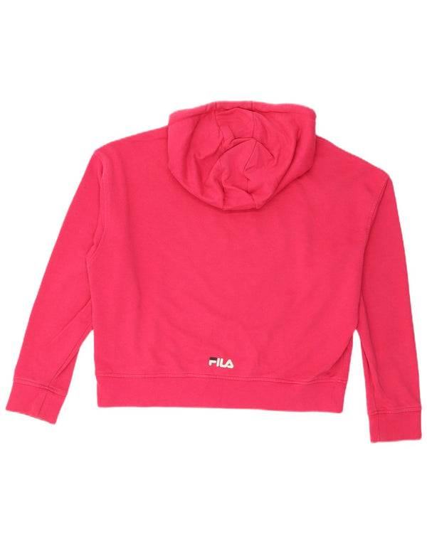 Fila Ženska skraćena majica s kapuljačom s kapuljačom UK 6 XS, ružičasti pamuk