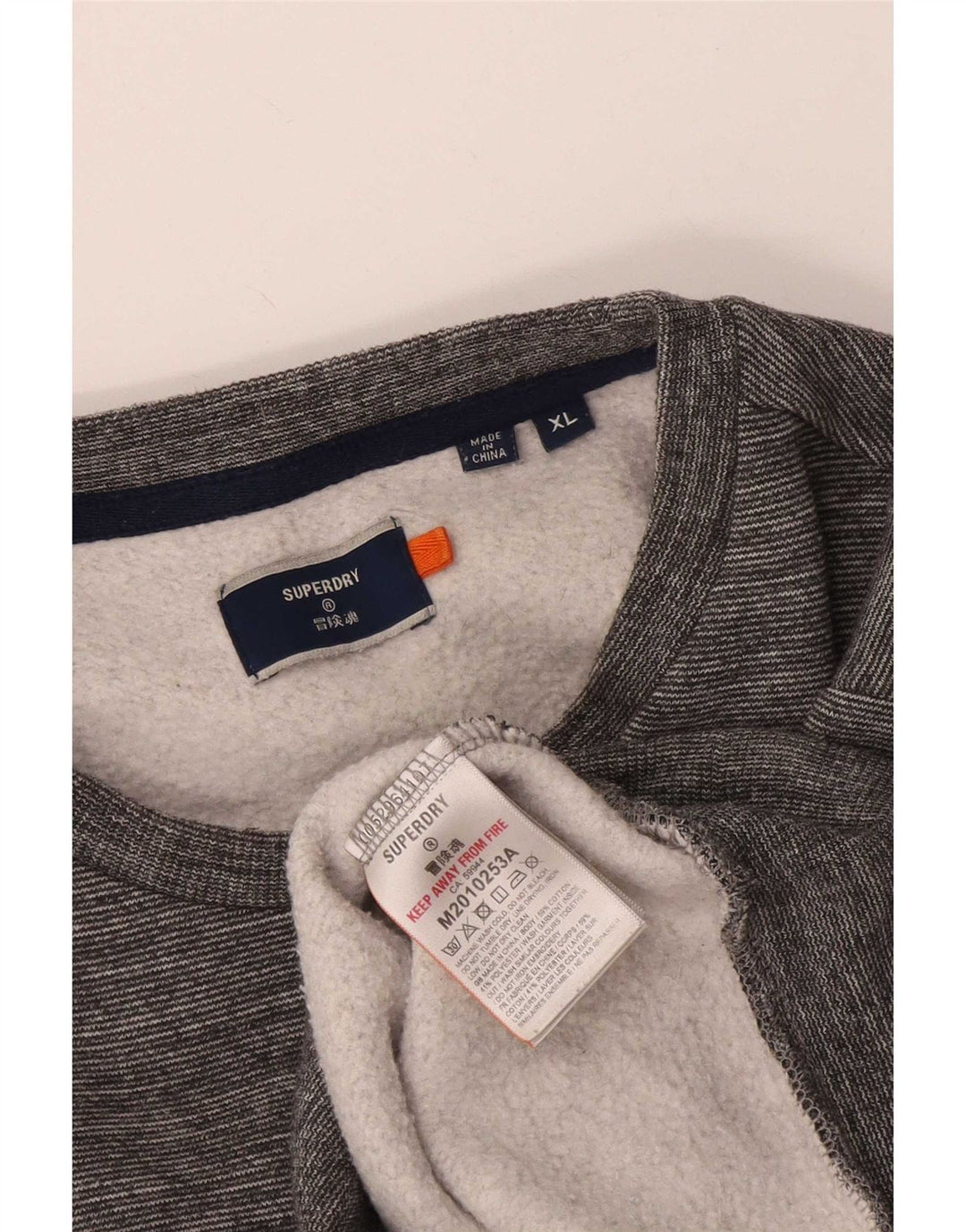 Superdry muški džemper XL sivi flekasti pamuk