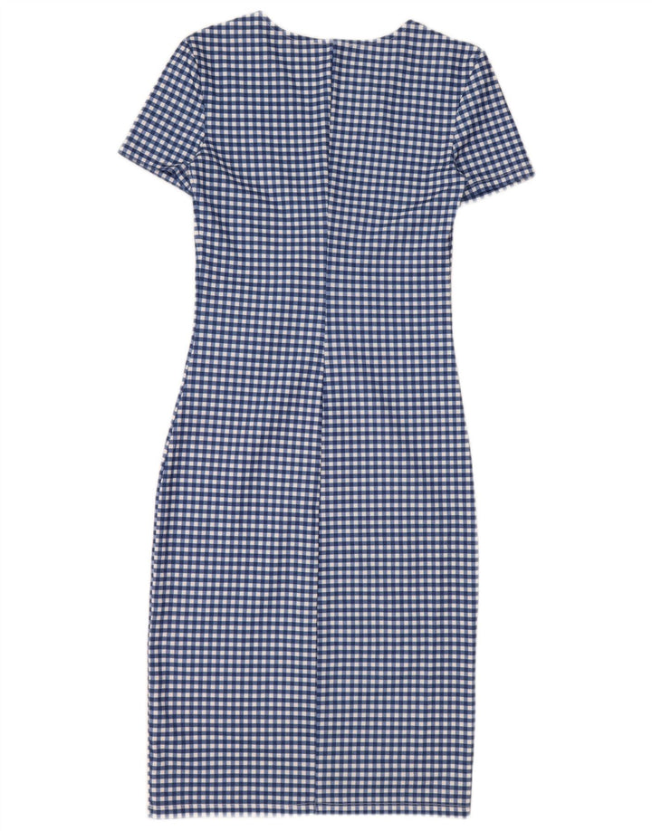 Zara ženska haljina uz kroj UK 8 Small Blue Gingham poliester
