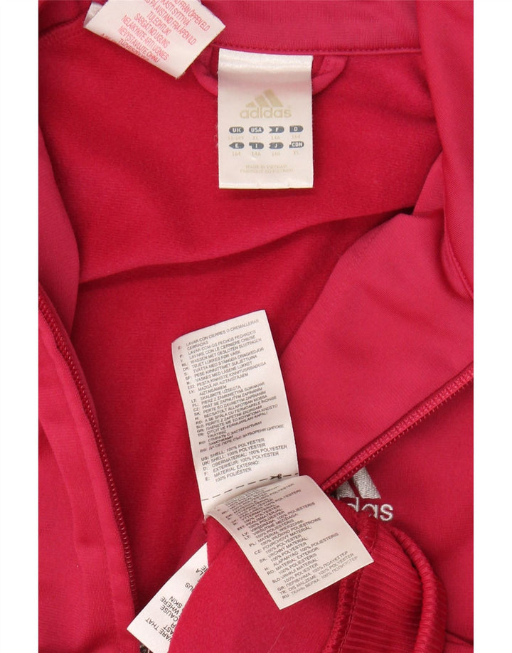 ADIDAS Girls Tracksuit Top Jacket 13-14 Years Pink Polyester Vintage Adidas and Second-Hand Adidas from Messina Hembry 