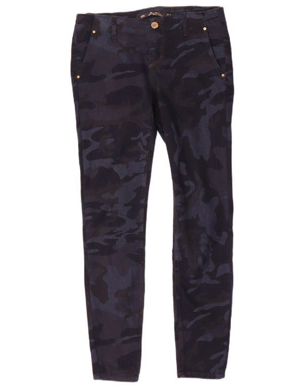Zara ženske uske chino hlače EU 36 XS W26 L28 tamnoplave kamuflažne