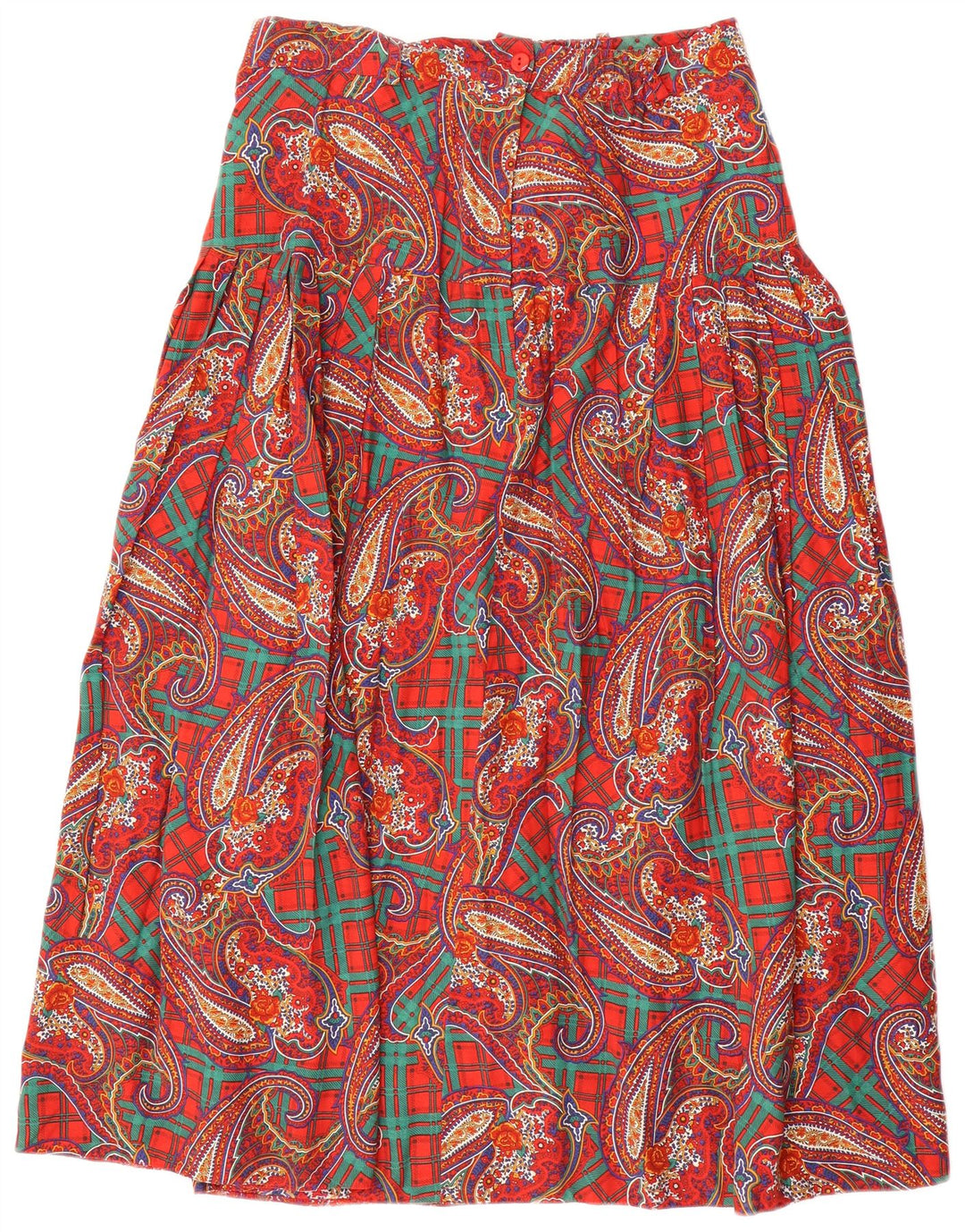 LIBRA ženska suknja A-kroja visokog struka UK 14 velika W32 crvena paisley