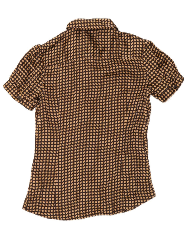 BEN SHERMAN Ženska košulja bluza UK 12 Srednje smeđa houndstooth