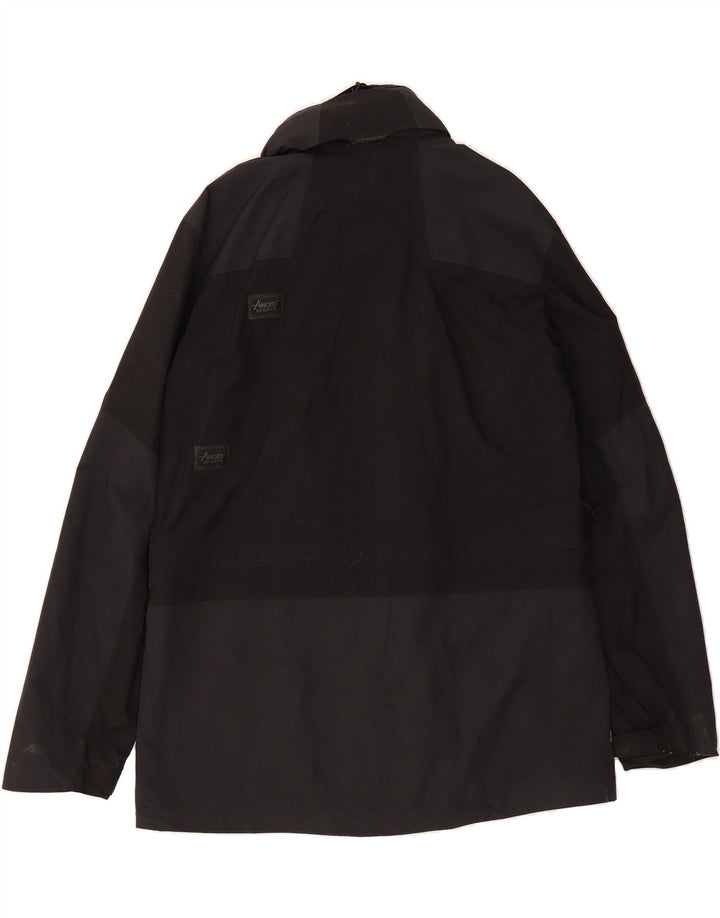 JACK WOLFSKIN Mens Rain Jacket UK 48 2XL Black Colourblock Polyamide Vintage Jack Wolfskin and Second-Hand Jack Wolfskin from Messina Hembry 