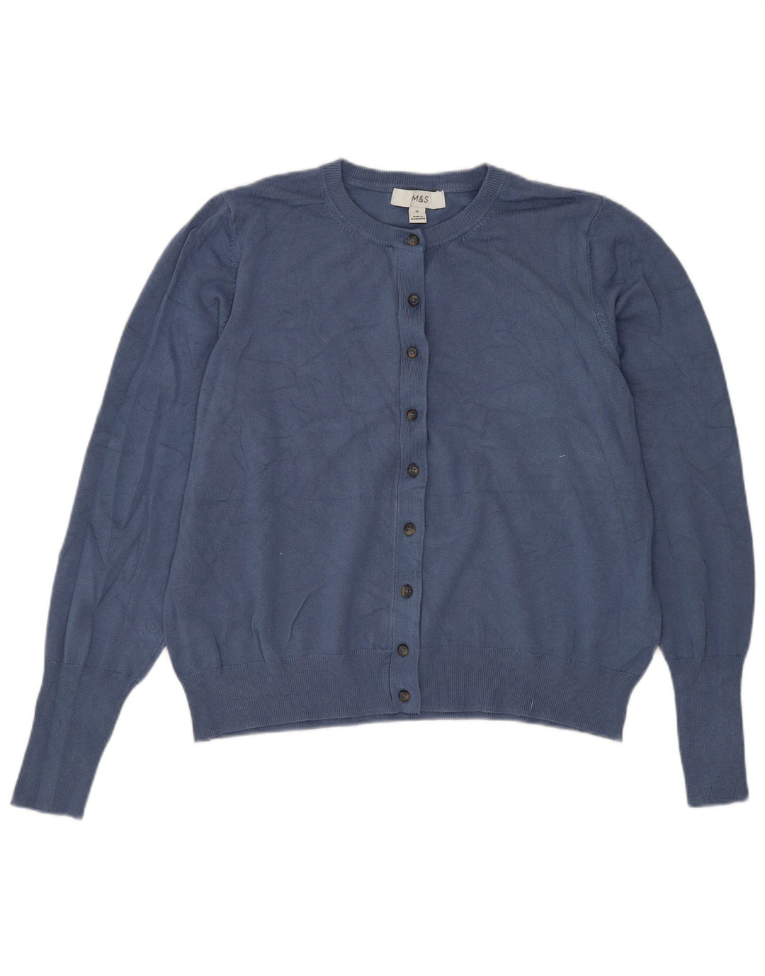 Marks & Spencer ženski kratki kardigan pulover UK 16 velika plava viskoza