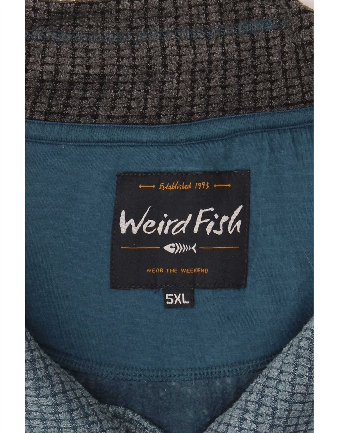 Weird Fish muški džemper s izrezom s patentnim zatvaračem 5XL plavi