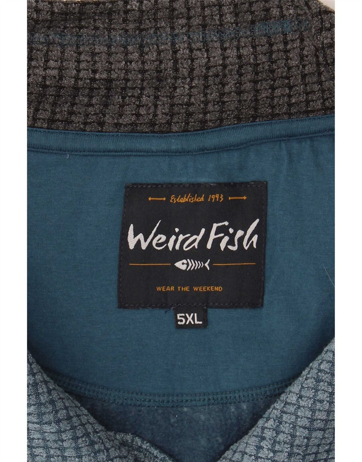 Weird Fish muški džemper s izrezom s patentnim zatvaračem 5XL plavi