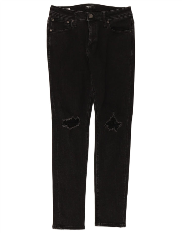 Muške uske traperice Jack & Jones W32 L30 crni pamuk