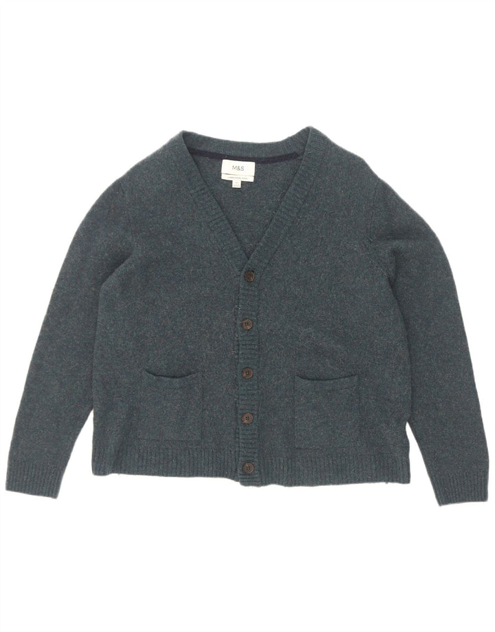Marks & Spencer muški kardigan pulover 2XL plave vune