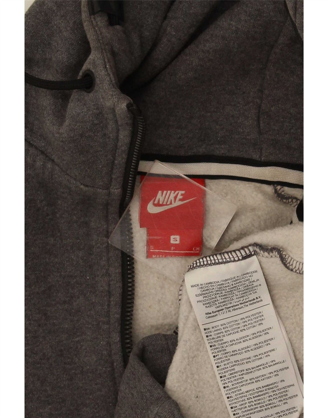 Nike muški pulover s kapuljačom na patentni zatvarač mali sivi pamuk