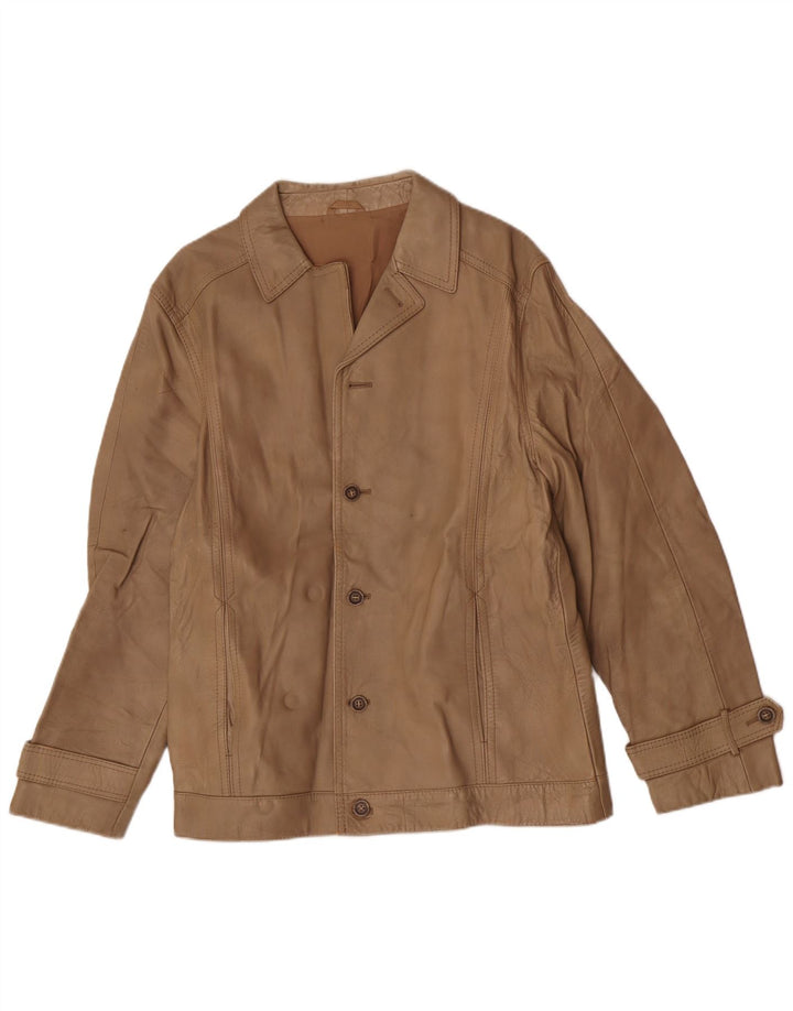 Vintage ženska kožna jakna IT 50 XL bež