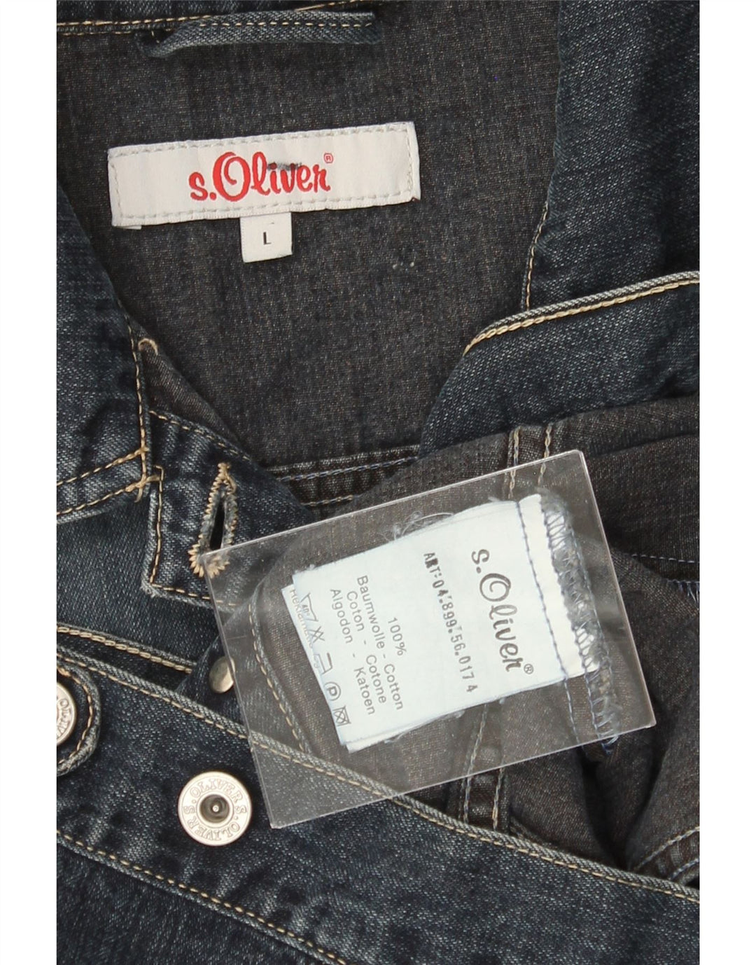 S.OLIVER Womens Denim Jacket UK 16 Large Blue Cotton Vintage S.Oliver and Second-Hand S.Oliver from Messina Hembry 