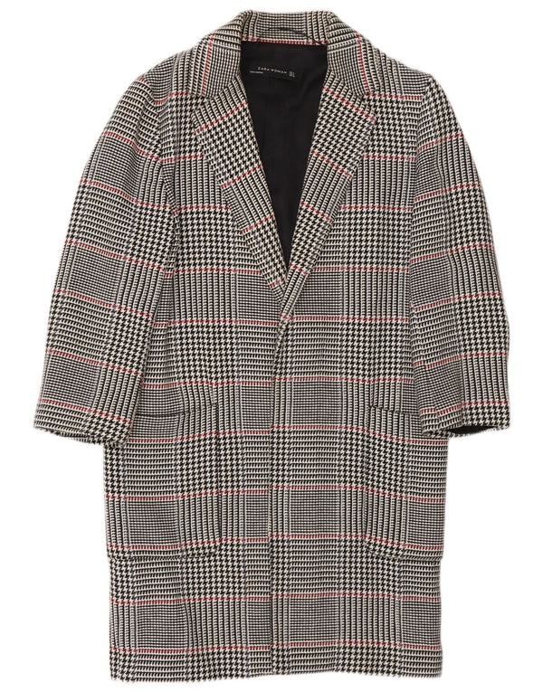 Zara ženski otvoreni kaput UK 10 Mali tamnoplavi pamuk u obliku ptičje zubice