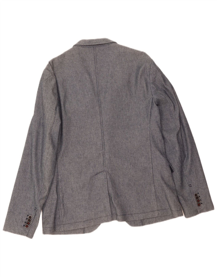 Zara muška jakna sa 2 gumba EU 54 XL plavi geometrijski poliester