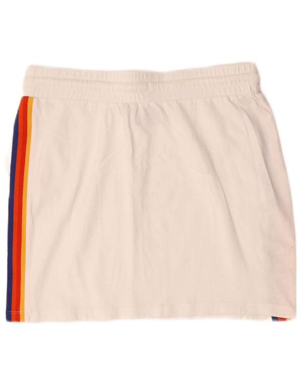Superdry Womens Mini Skirt UK 12 Medium W30 White Striped Cotton
