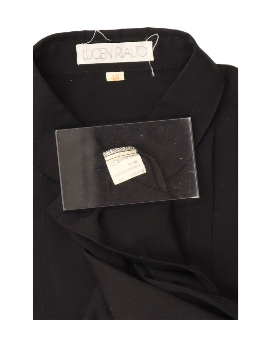 LUCIEN RIALTO Womens Shirt Blouse IT 46 Large Black Polyester Vintage Lucien Rialto and Second-Hand Lucien Rialto from Messina Hembry 