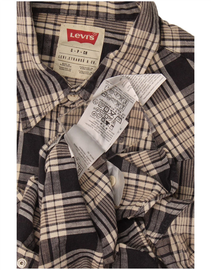 Levi's muška flanelska košulja mala siva karirana pamuk
