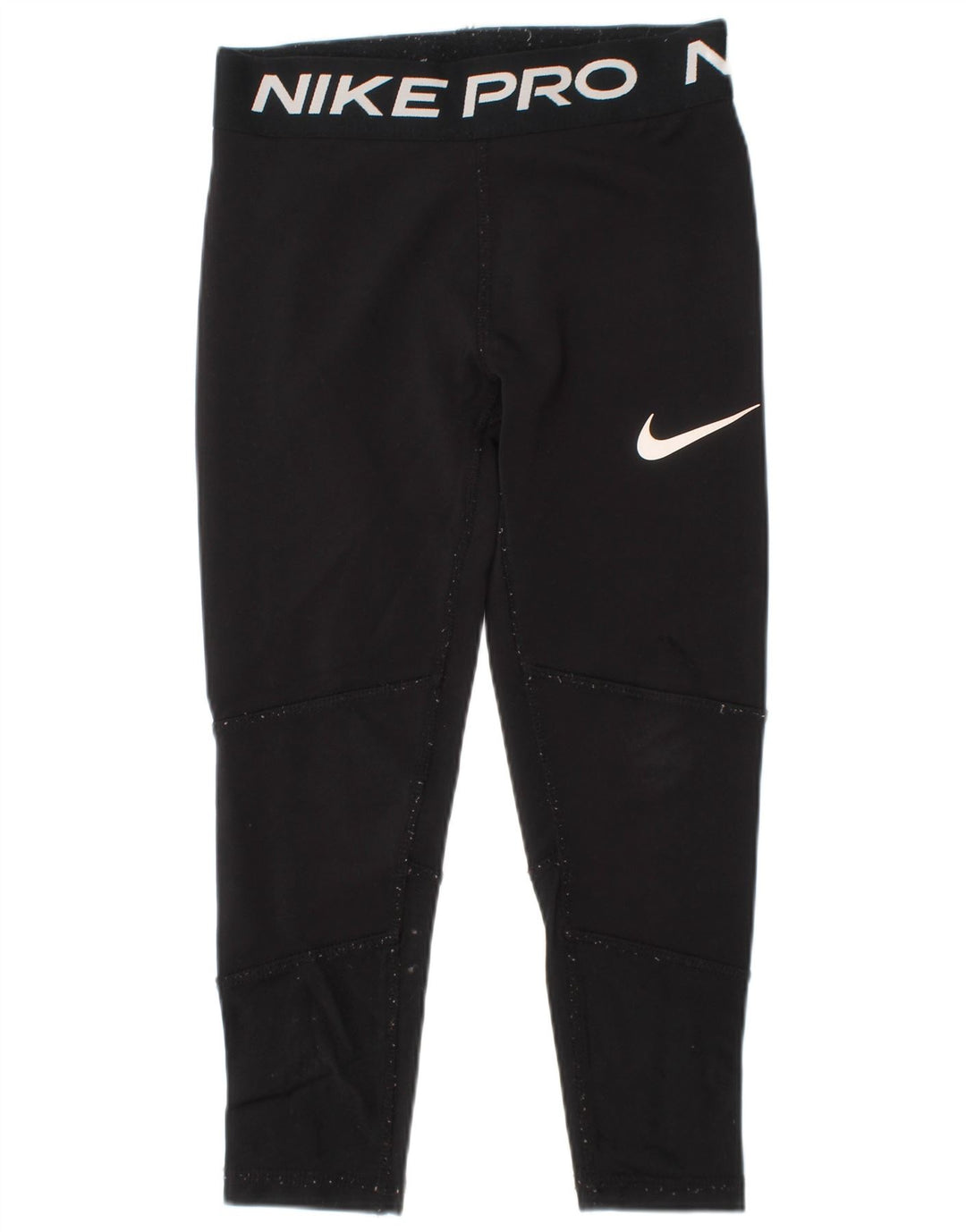 Nike Girls Dri Fit Graphic Leggings 4-5 Years Small Black Poliester