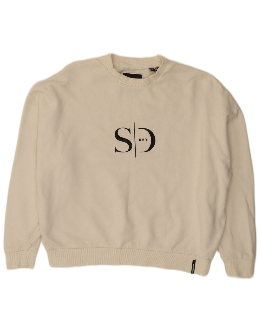 Superdry ženska prekomjerna majica s kratkim rukavima UK 8 Small Off White
