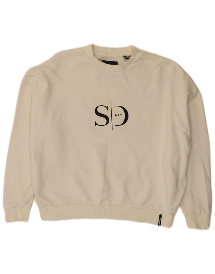 Superdry ženska prekomjerna majica s kratkim rukavima UK 8 Small Off White