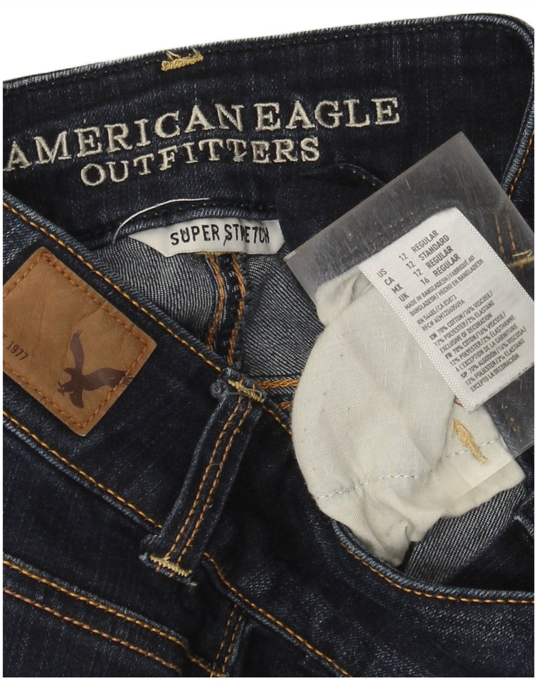American Eagle ženske traperice regularnog kroja UK 16 Large W34 L26 tamnoplave