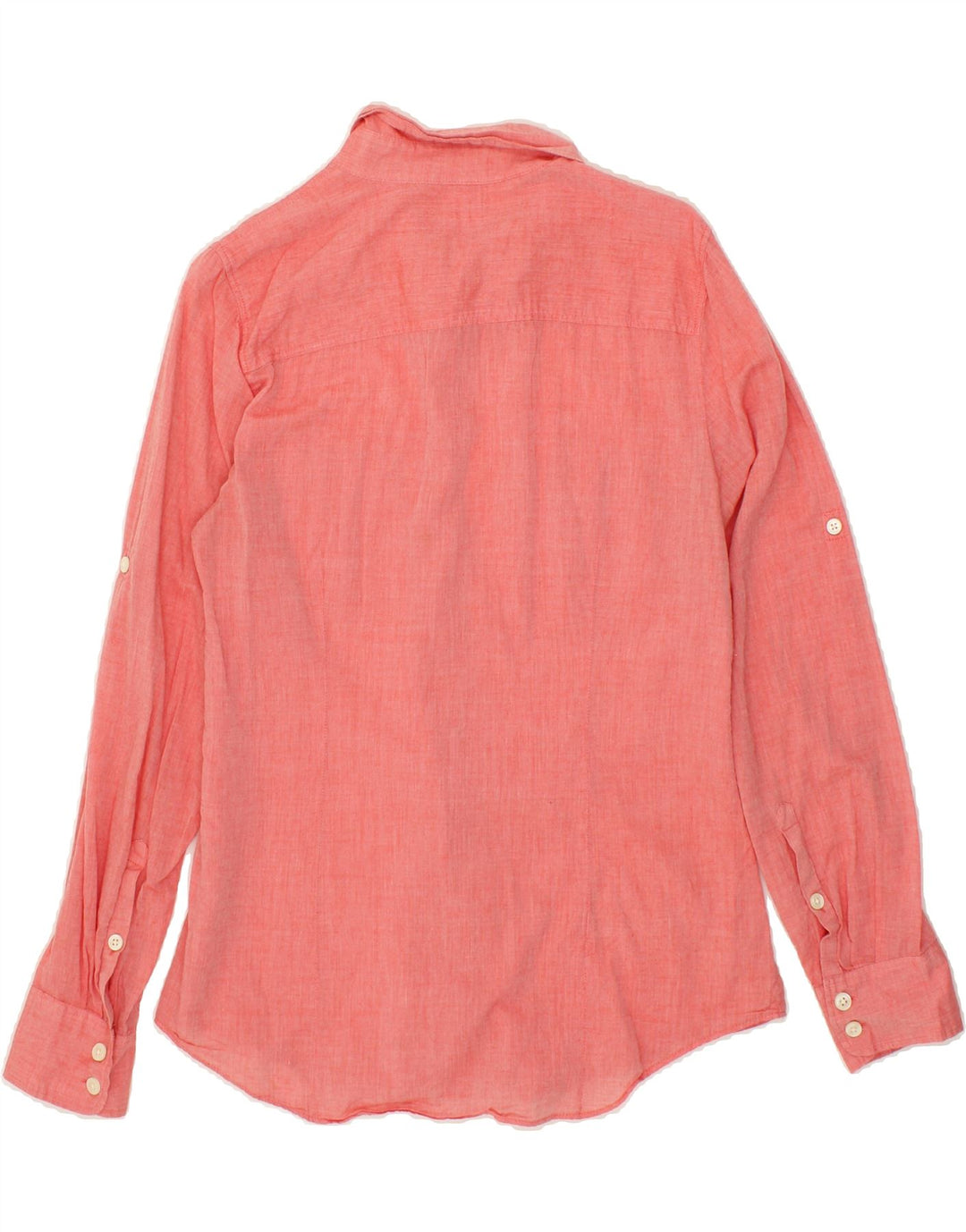 J. CREW Womens Longline Shirt UK 14 Medium Pink Cotton Vintage J. Crew and Second-Hand J. Crew from Messina Hembry 