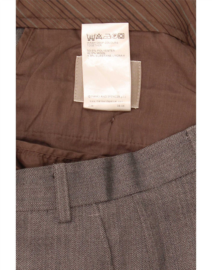 Marks & Spencer muške hlače ravnog odijela W40 L29 sive riblja kost