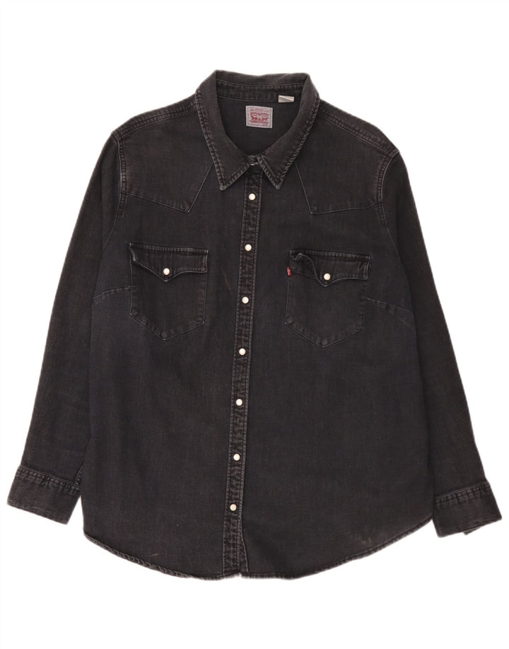 Levi's ženska traper košulja UK 20 2XL crni pamuk