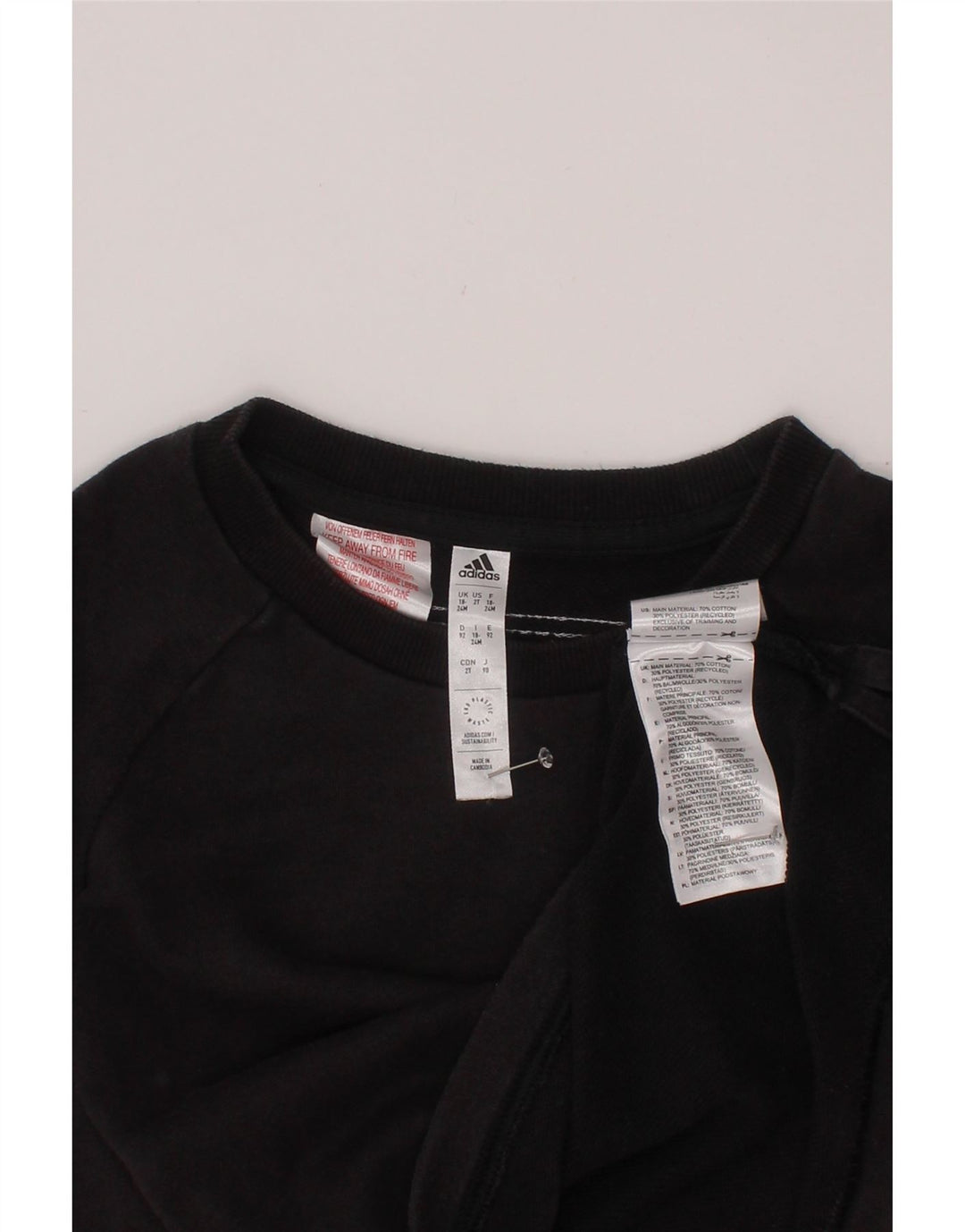 ADIDAS majica s trenirkom za dječake 18-24 mjeseca, crni pamuk