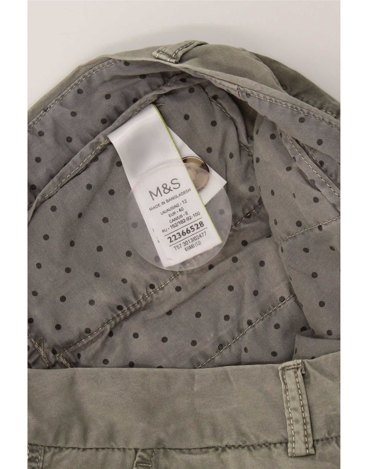 Marks & Spencer ženske chino kratke hlače UK 12 srednje W32 kaki pamuk
