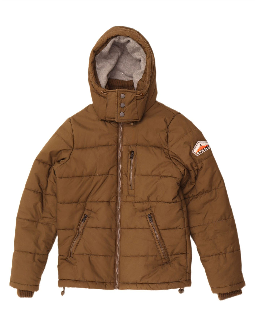 Superdry muška podstavljena jakna s kapuljačom UK 38 srednji kaki poliester