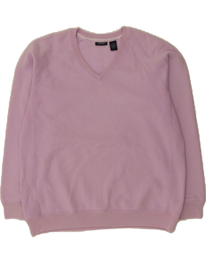 IZOD Womens Oversized Sweatshirt Jumper UK 10 Small Purple Cotton Vintage Izod and Second-Hand Izod from Messina Hembry 