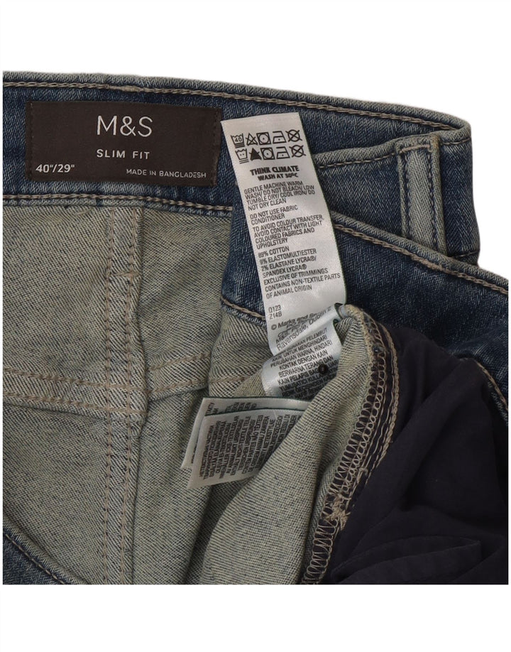 Marks & Spencer muške uske traperice W40 L29 plavi pamuk