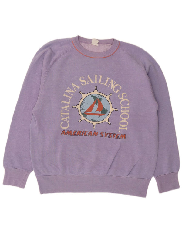 Vintage ženski džemper s grafičkim motivima UK 18 XL ljubičasta