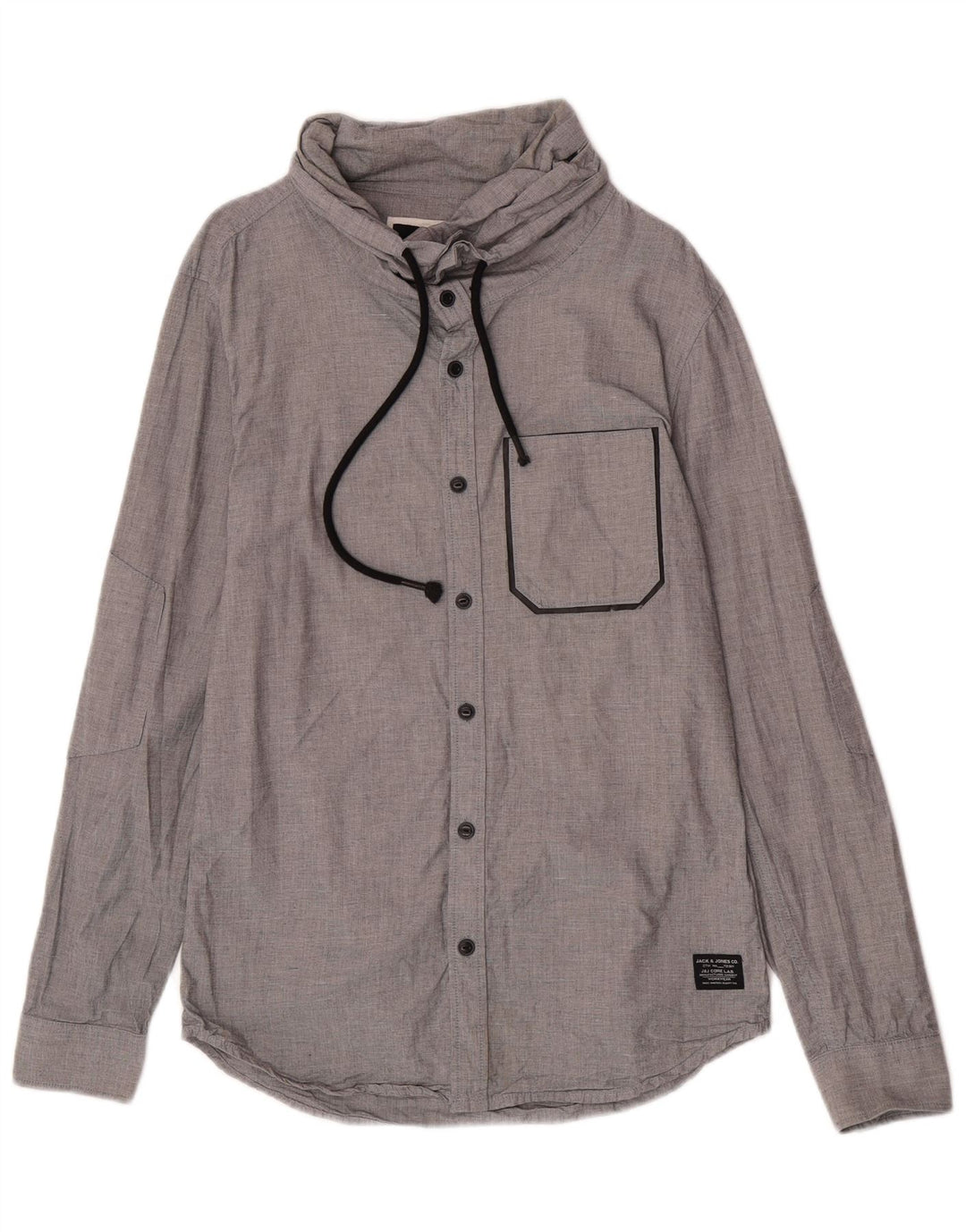 Jack & Jones muška majica s dugim izrezom Mala siva pamučna