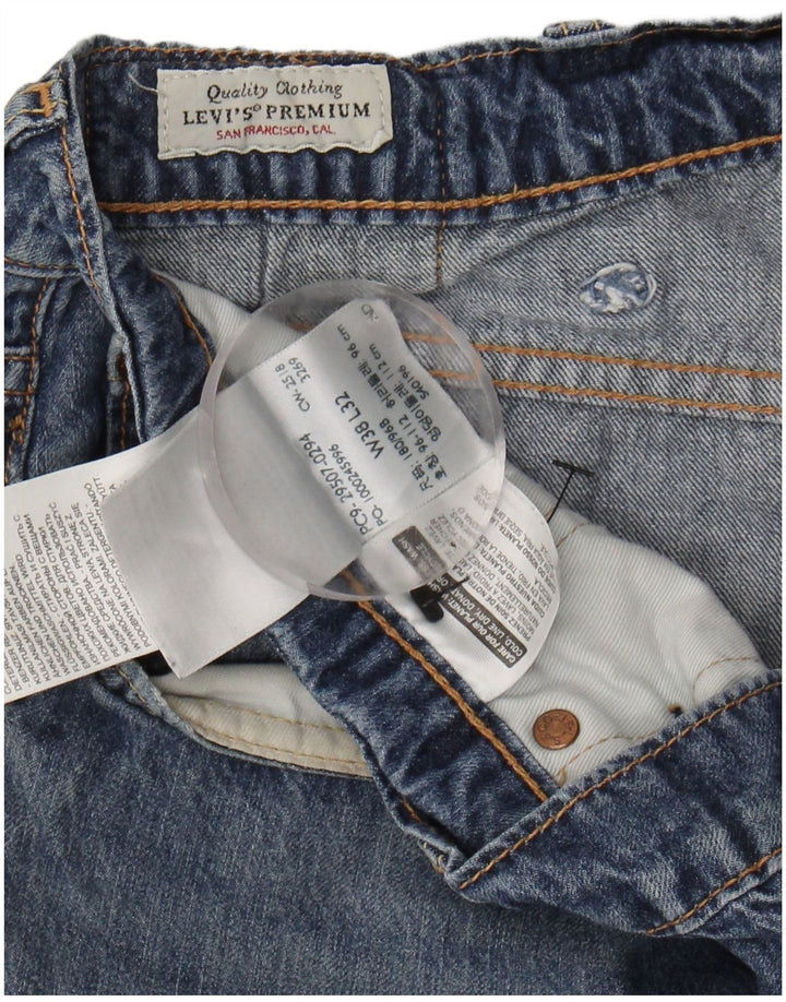 LEVI'S Mens Straight Jeans W38 L32 Blue Cotton