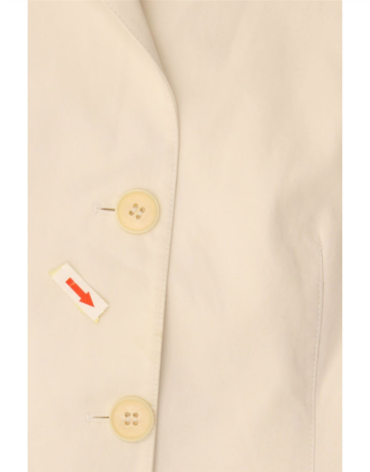 EMPORIO ARMANI Ženska jakna sa 3 gumba IT 44 srednje svijetlo bijeli pamuk