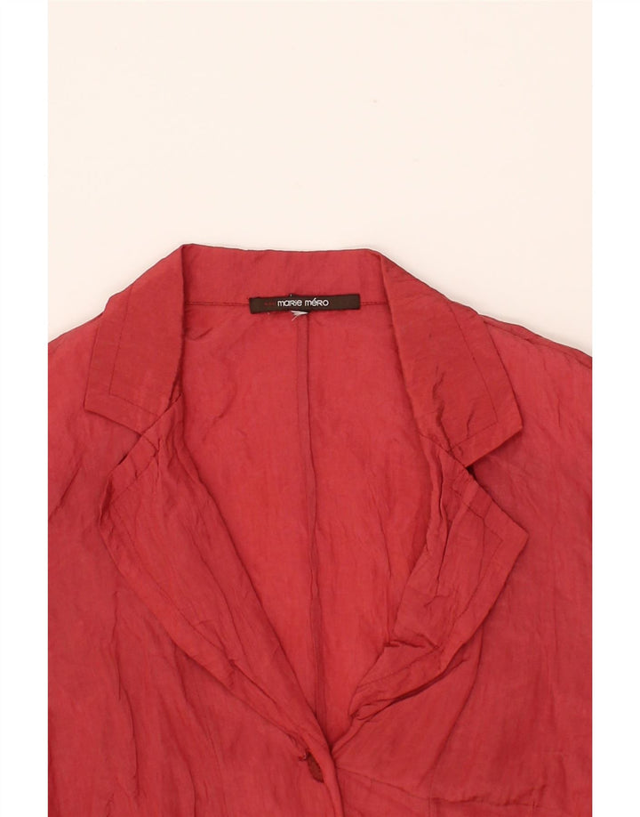 VINTAGE Womens 4 Button Blazer Jacket UK 16 Large Red Polyamide Vintage Vintage and Second-Hand Vintage from Messina Hembry 
