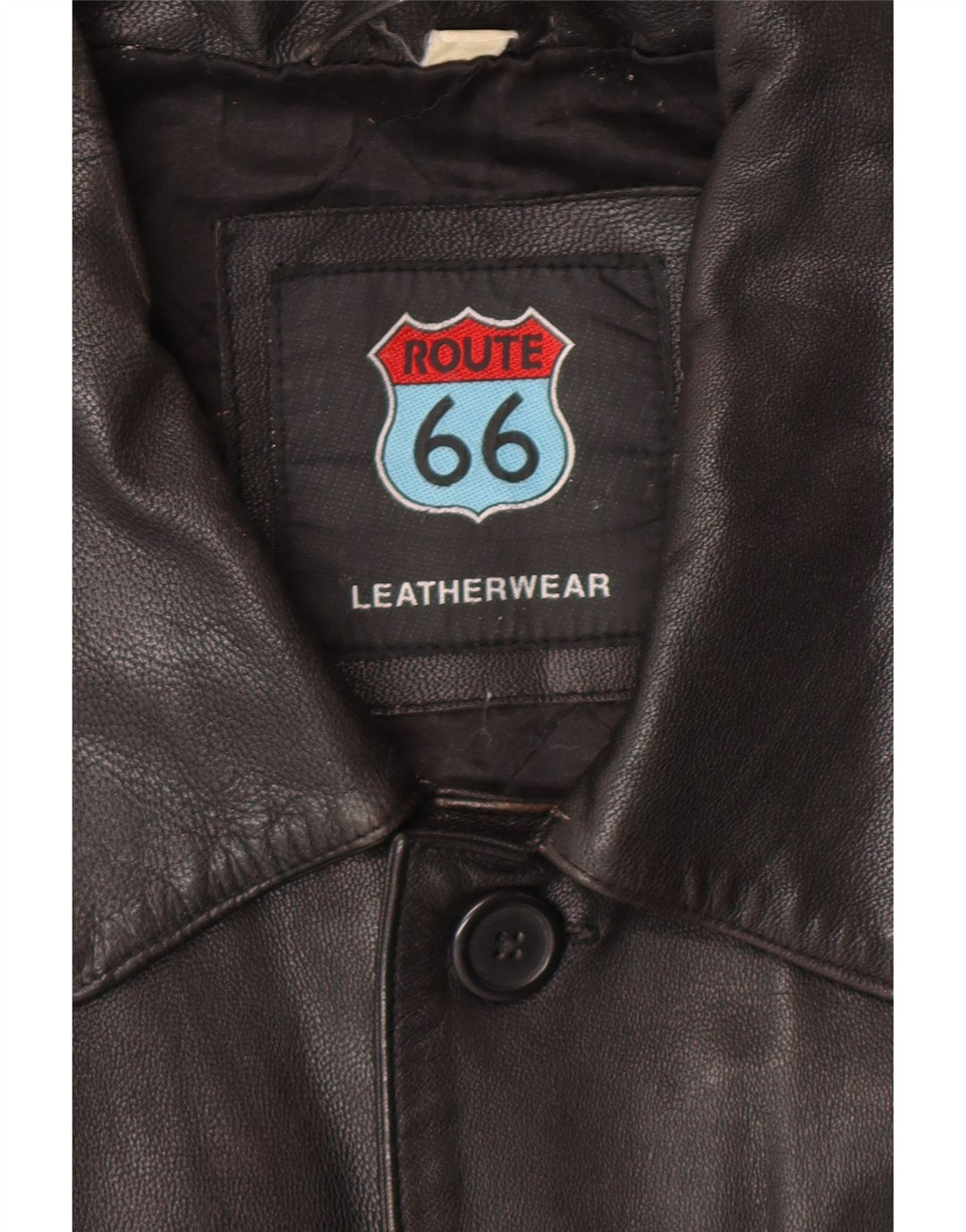 ROUTE 66 Mens Leather Jacket UK 42 XL Black Leather