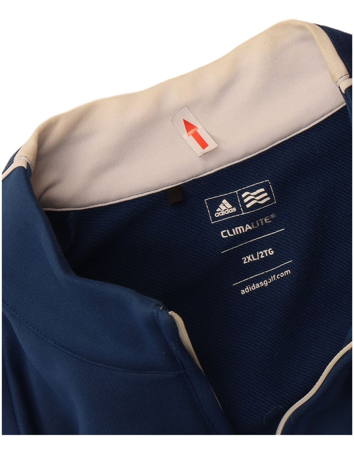 Adidas muška trenirka Climalite s patentnim izrezom i gornji dio trenirke 2XL plavi poliester