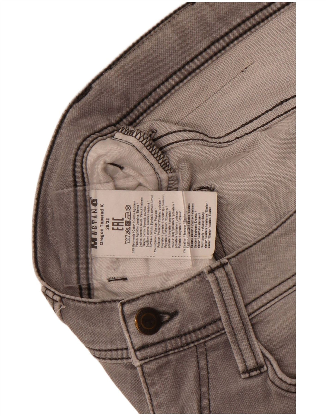 Mustang muške uske traperice W29 L32 sivi pamuk